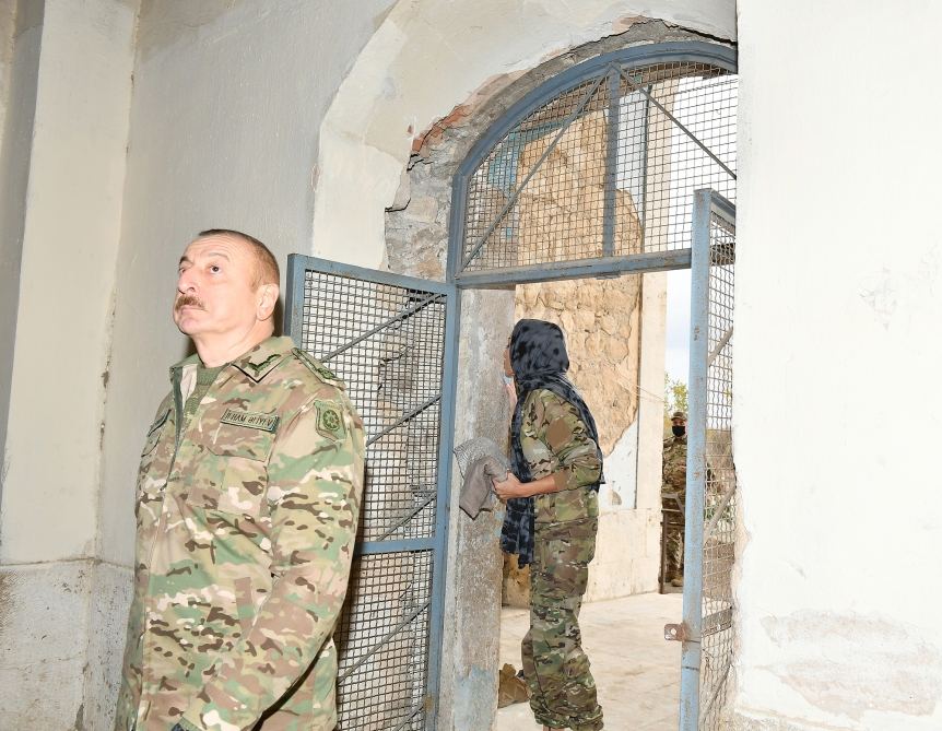 Prezident İlham Əliyev və birinci xanım Mehriban Əliyeva işğaldan azad edilmiş Ağdam şəhərində olublar (FOTO/VİDEO) (YENİLƏNİB-2)