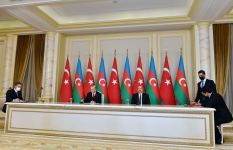 Prezident İlham Əliyev və Rəcəb Tayyib Ərdoğanın iştirakı ilə sənədlərin imzalanması mərasimi olub (FOTO/VİDEO) (YENİLƏNİB)
