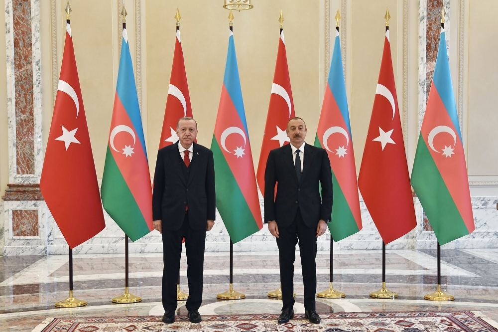 Türkiyə Prezidenti Rəcəb Tayyib Ərdoğanın rəsmi qarşılanma mərasimi olub (FOTO/VİDEO)