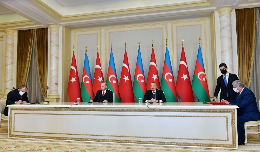 Prezident İlham Əliyev və Rəcəb Tayyib Ərdoğanın iştirakı ilə sənədlərin imzalanması mərasimi olub (FOTO/VİDEO) (YENİLƏNİB)