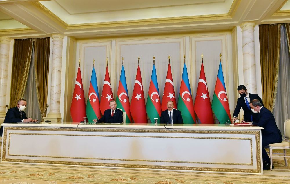 Prezident İlham Əliyev və Rəcəb Tayyib Ərdoğanın iştirakı ilə sənədlərin imzalanması mərasimi olub (FOTO/VİDEO) (YENİLƏNİB)