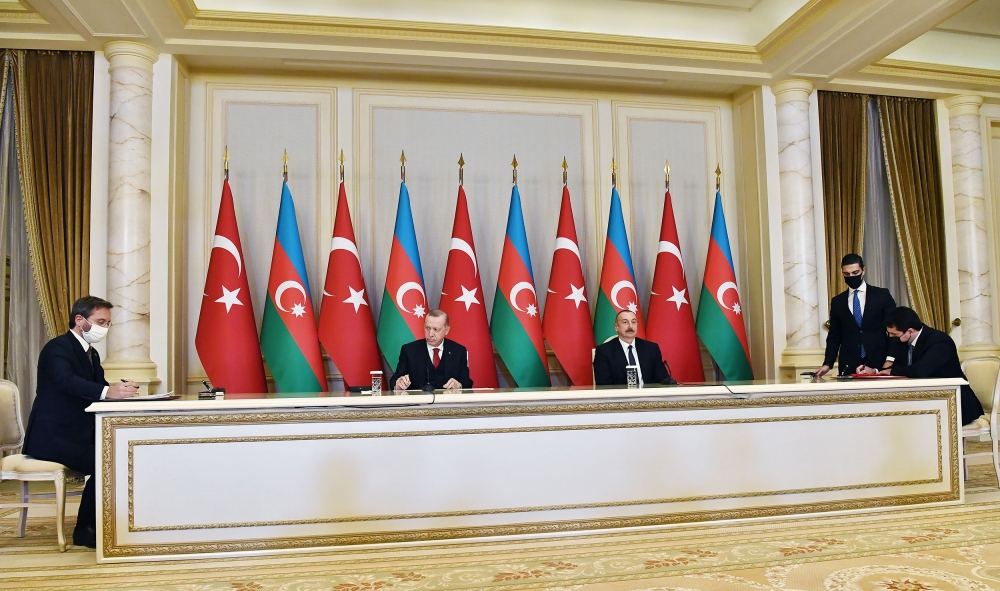 Prezident İlham Əliyev və Rəcəb Tayyib Ərdoğanın iştirakı ilə sənədlərin imzalanması mərasimi olub (FOTO/VİDEO) (YENİLƏNİB)