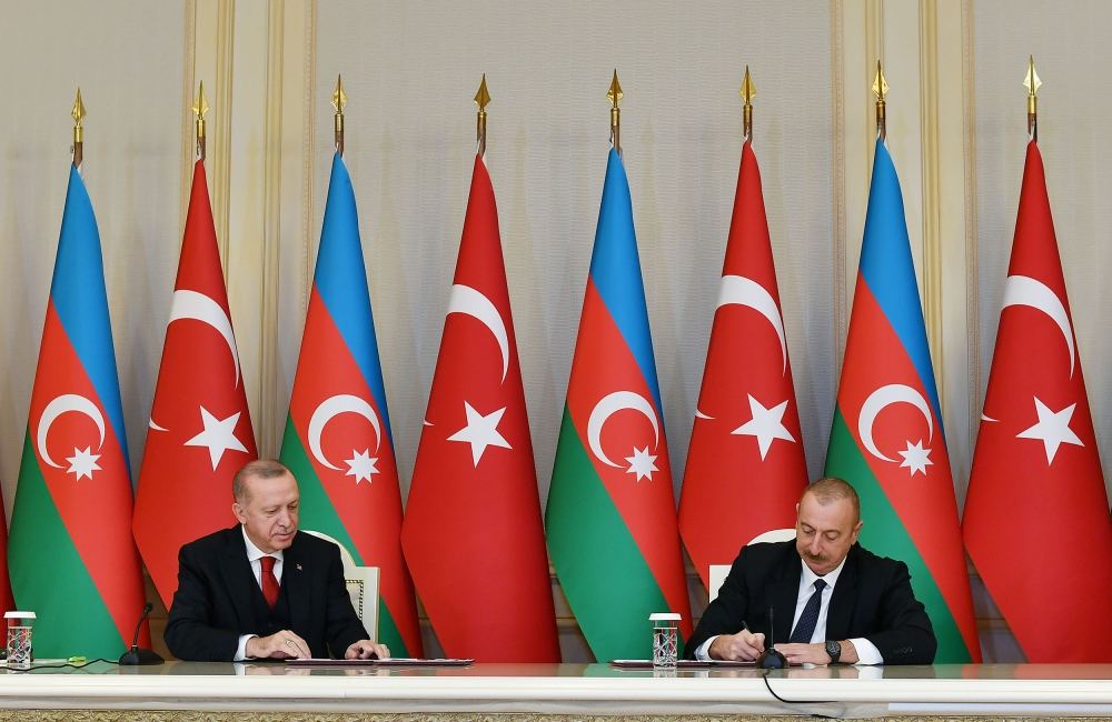 Prezident İlham Əliyev və Rəcəb Tayyib Ərdoğanın iştirakı ilə sənədlərin imzalanması mərasimi olub (FOTO/VİDEO) (YENİLƏNİB)