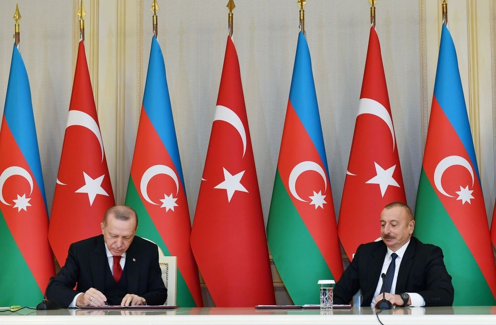 Prezident İlham Əliyev və Rəcəb Tayyib Ərdoğanın iştirakı ilə sənədlərin imzalanması mərasimi olub (FOTO/VİDEO) (YENİLƏNİB)