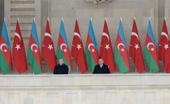 Prezident İlham Əliyev və Rəcəb Tayyib Ərdoğan Zəfər paradında iştirak ediblər (YENİLƏNİB-2) (FOTO/VİDEO)