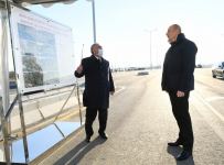 Prezident İlham Əliyev Bakı-Quba-Rusiya Federasiyası ilə dövlət sərhədi avtomobil yolunun yenidən qurulmuş hissəsində görülən işlərlə tanış olub (FOTO/VİDEO)
