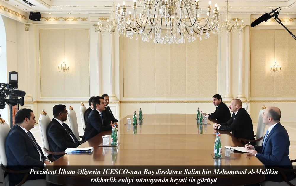 Prezident İlham Əliyev ICESCO-nun Baş direktorunun rəhbərlik etdiyi nümayəndə heyətini qəbul edib (FOTO/VİDEO) (YENİLƏNİB)