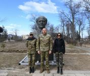 Üzeyir Hacıbəyli, Natəvan və Bülbülün heykəlləri Şuşaya qaytarılıb (FOTO)