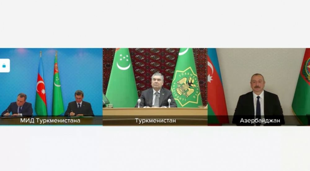 Prezident İlham Əliyevlə Türkmənistan Prezidenti arasında videokonfrans formatında görüş keçirilib (FOTO/VİDEO) (YENİLƏNİB)