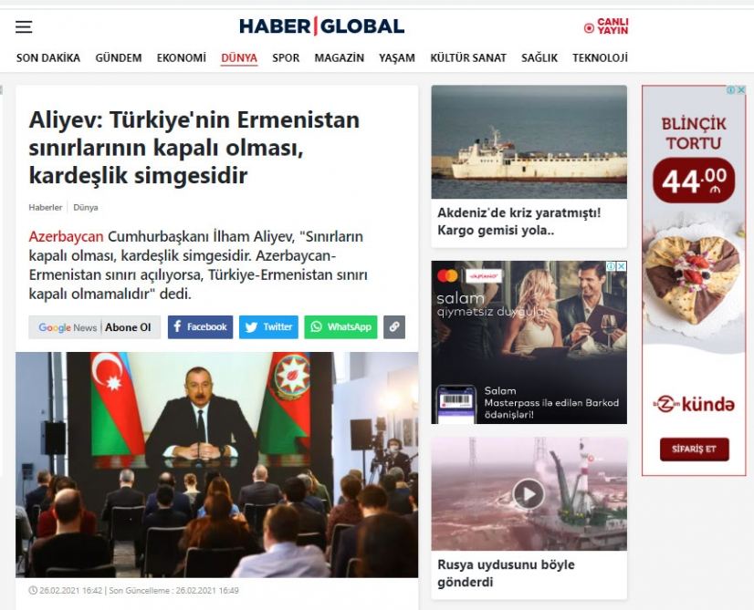 Azərbaycan Prezidenti İlham Əliyevin mətbuat konfransı xarici ölkələrin mediasında geniş işıqlandırılıb (FOTO)