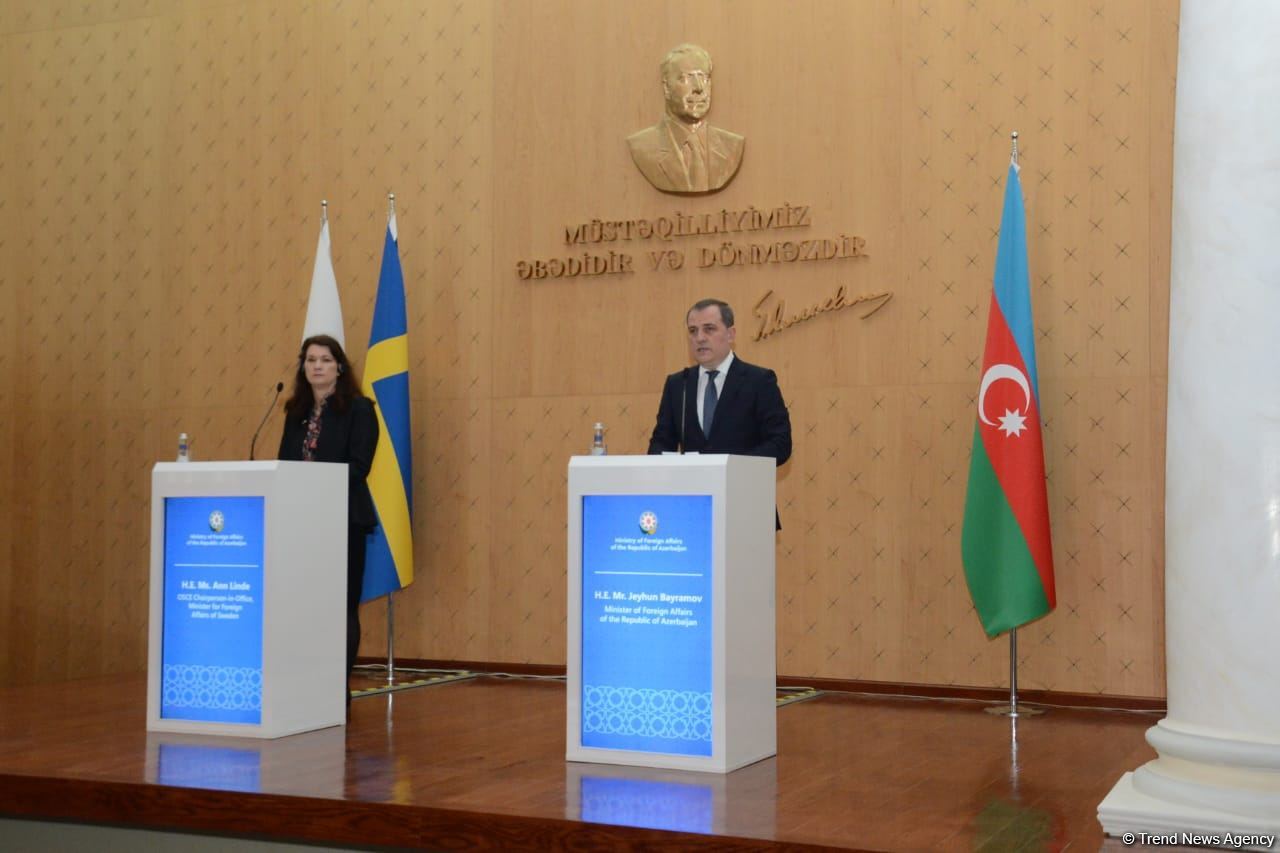 Ceyhun Bayramovla ATƏT sədrinin birgə mətbuat konfransı (FOTO/VİDEO)