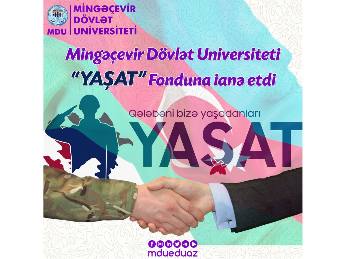 Mingəçevir Dövlət Universiteti “YAŞAT” Fonduna ianə edib
