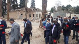 İƏT nümayəndə heyəti Ağdamdan sonra Gəncəyə yola düşüb (FOTO)