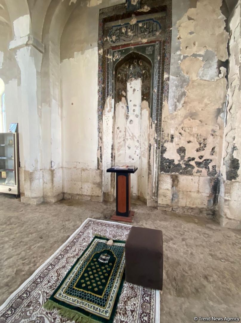 Dini icma rəhbərləri Ağdamda Cümə məscidini ziyarət ediblər (FOTO)