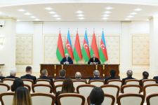 Azərbaycan və Belarus prezidentləri mətbuata bəyanatlarla çıxış ediblər (FOTO) (YENİLƏNİB)
