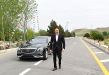 Prezident İlham Əliyev Hacıqabul-Muğan avtomobil yolunun yenidənqurmadan sonra istifadəyə verilməsi tədbirində iştirak edib (FOTO) (YENİLƏNİB)