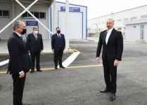 Prezident İlham Əliyev Hacıqabul Sənaye Məhəlləsinin açılışında iştirak edib (FOTO) (YENİLƏNİB)