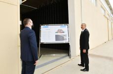 Prezident İlham Əliyev Hacıqabul Sənaye Məhəlləsinin açılışında iştirak edib (FOTO) (YENİLƏNİB)