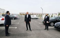 Prezident İlham Əliyev Hacıqabul Sənaye Məhəlləsinin açılışında iştirak edib (FOTO) (YENİLƏNİB)