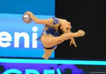 Milli Gimnastika Arenasında bədii gimnastika üzrə Dünya Kubokunun birinci günü başlayıb (FOTO) (ƏLAVƏ OLUNUB)