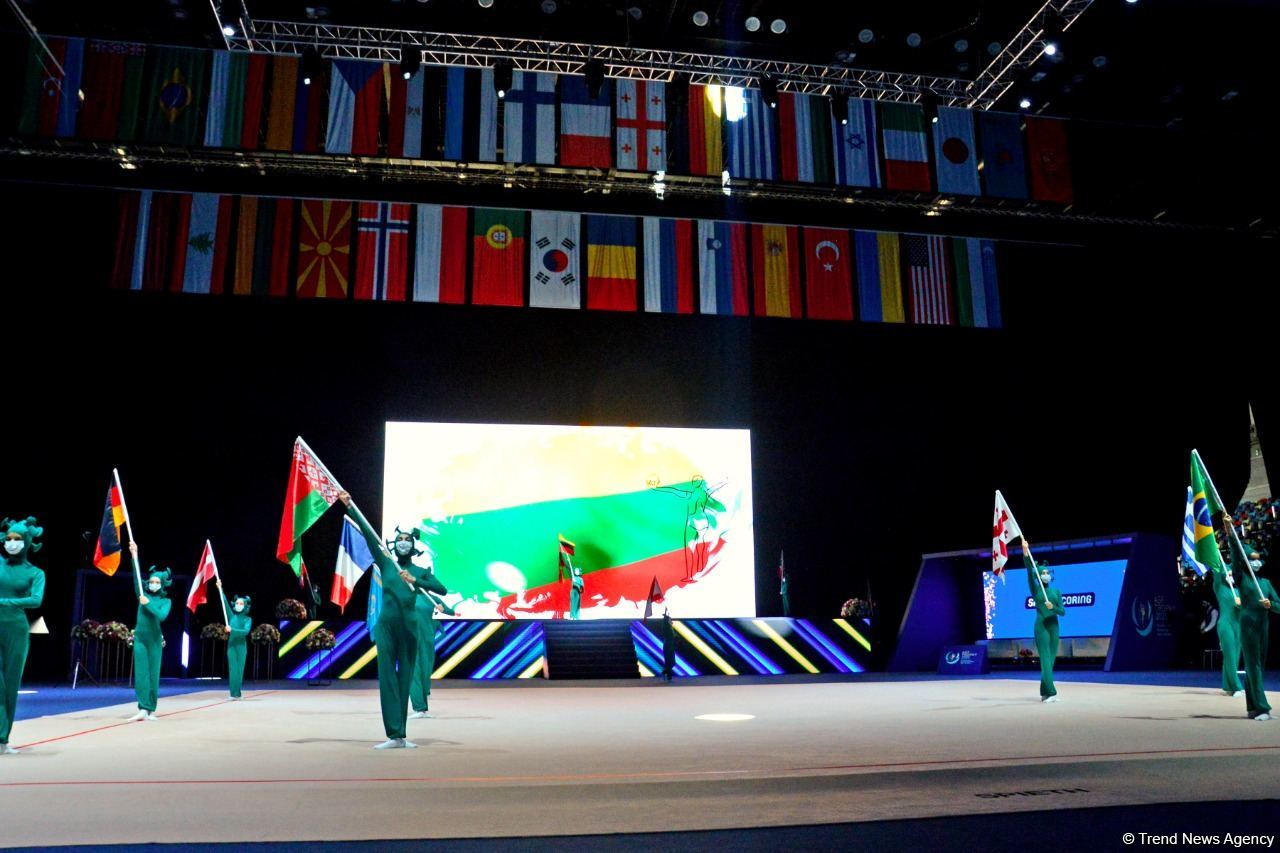 Bakıda bədii gimnastika üzrə Dünya Kubokunun açılış mərasimi keçirilib (FOTO)