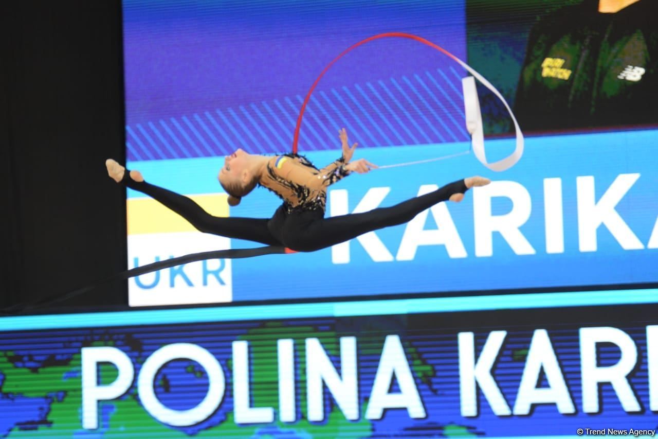 Milli Gimnastika Arenasında bədii gimnastika üzrə Dünya Kubokunun ikinci günü başlayıb (FOTO)
