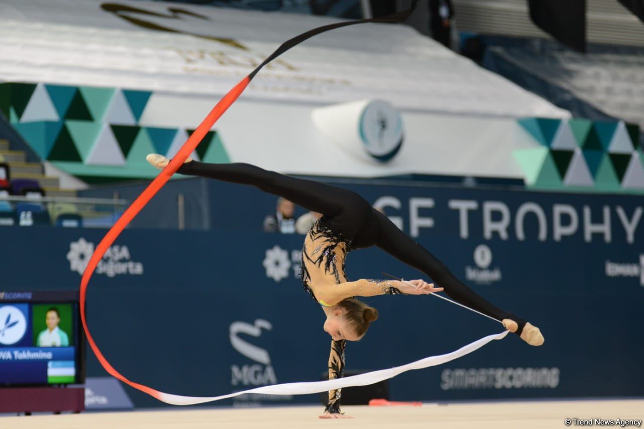 Milli Gimnastika Arenasında bədii gimnastika üzrə Dünya Kubokunun ikinci günü başlayıb (FOTO)