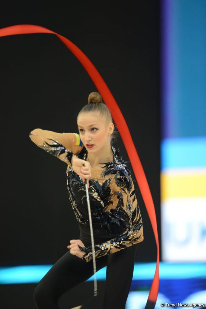 Milli Gimnastika Arenasında bədii gimnastika üzrə Dünya Kubokunun ikinci günü başlayıb (FOTO)
