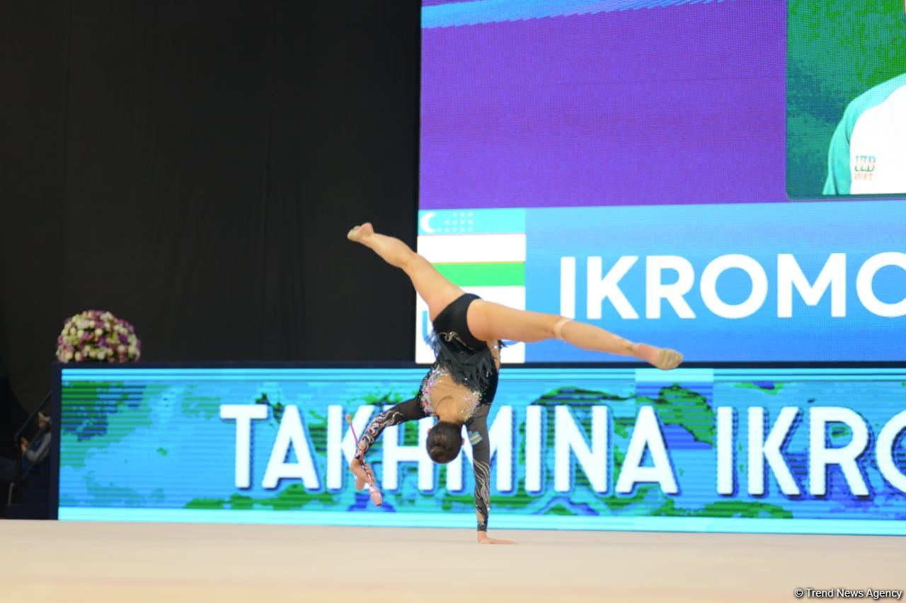 Milli Gimnastika Arenasında bədii gimnastika üzrə Dünya Kubokunun ikinci günü başlayıb (FOTO)