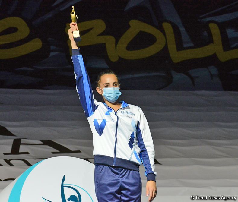 Bakıda bədii gimnastika üzrə Dünya Kubokunun qalib və mükafatçılarının mükafatlandırılma mərasimi keçirilib (FOTO)