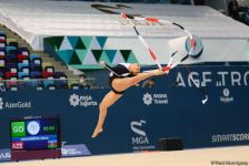 Bədii gimnastika üzrə Dünya Kubokunun üçüncü günündə maraqlı anlar (FOTO)