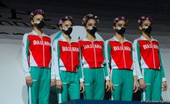 Milli Gimnastika Arenasında bədii gimnastika üzrə Dünya Kubokunun qalibləri mükafatlandırılıb (FOTO)