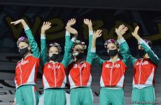Milli Gimnastika Arenasında bədii gimnastika üzrə Dünya Kubokunun qalibləri mükafatlandırılıb (FOTO)