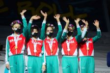 Milli Gimnastika Arenasında bədii gimnastika üzrə Dünya Kubokunun qalibləri mükafatlandırılıb (FOTO)