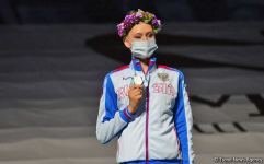 Milli Gimnastika Arenasında bədii gimnastika üzrə Dünya Kubokunun qalibləri mükafatlandırılıb (FOTO)