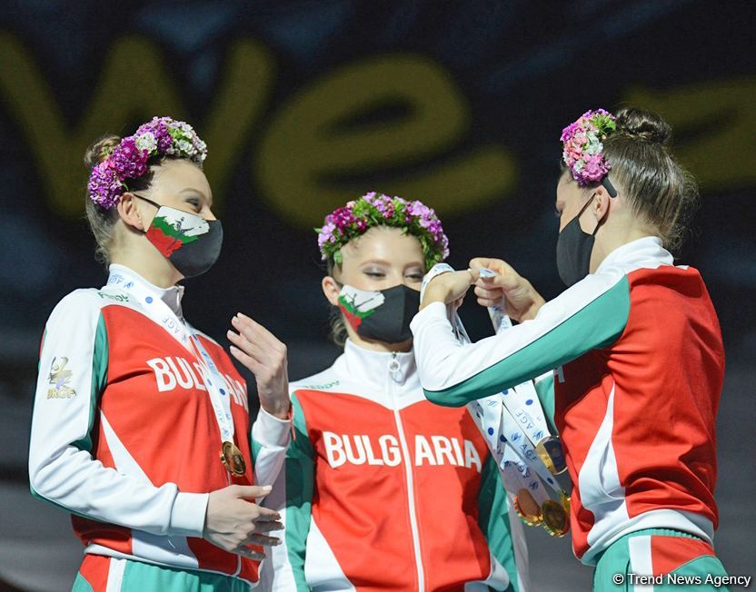 Milli Gimnastika Arenasında bədii gimnastika üzrə Dünya Kubokunda mükafatlandırma mərasimi keçirilib (FOTO)