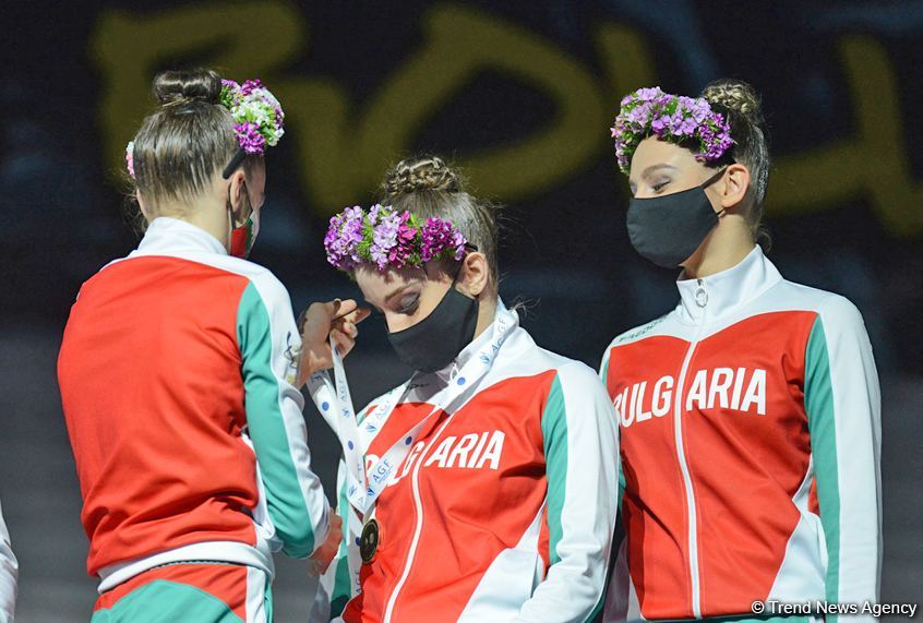 Milli Gimnastika Arenasında bədii gimnastika üzrə Dünya Kubokunda mükafatlandırma mərasimi keçirilib (FOTO)