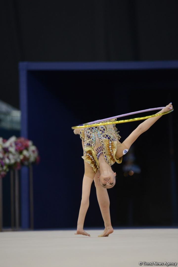 Milli Gimnastika Arenasında bədii gimnastika üzrə Dünya Kubokunun üçüncü günü başlayıb (FOTO)