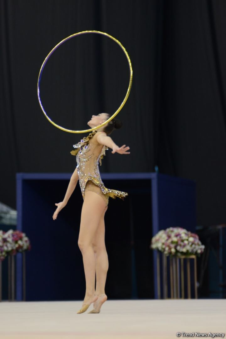 Milli Gimnastika Arenasında bədii gimnastika üzrə Dünya Kubokunun üçüncü günü başlayıb (FOTO)