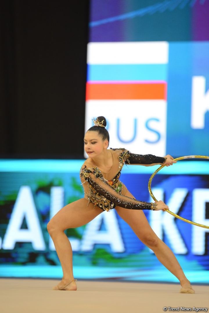 Milli Gimnastika Arenasında bədii gimnastika üzrə Dünya Kubokunun üçüncü günü başlayıb (FOTO)