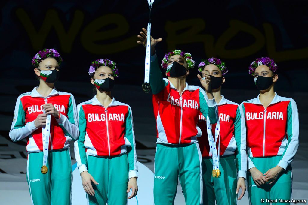 Milli Gimnastika Arenasında bədii gimnastika üzrə Dünya Kubokunun qalibləri mükafatlandırılıb (FOTO)