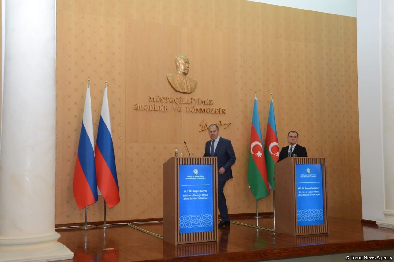 Ceyhun Bayramov və Sergey Lavrovun mətbuat konfransı keçirilib (FOTO/VİDEO)