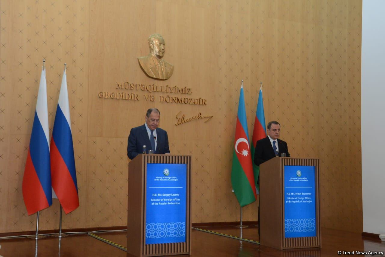 Ceyhun Bayramov və Sergey Lavrovun mətbuat konfransı keçirilib (FOTO/VİDEO)