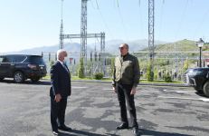 Prezident İlham Əliyev və birinci xanım Mehriban Əliyeva “Şuşa” yarımstansiyasının açılışında iştirak ediblər (FOTO/VİDEO) (YENİLƏNİB)