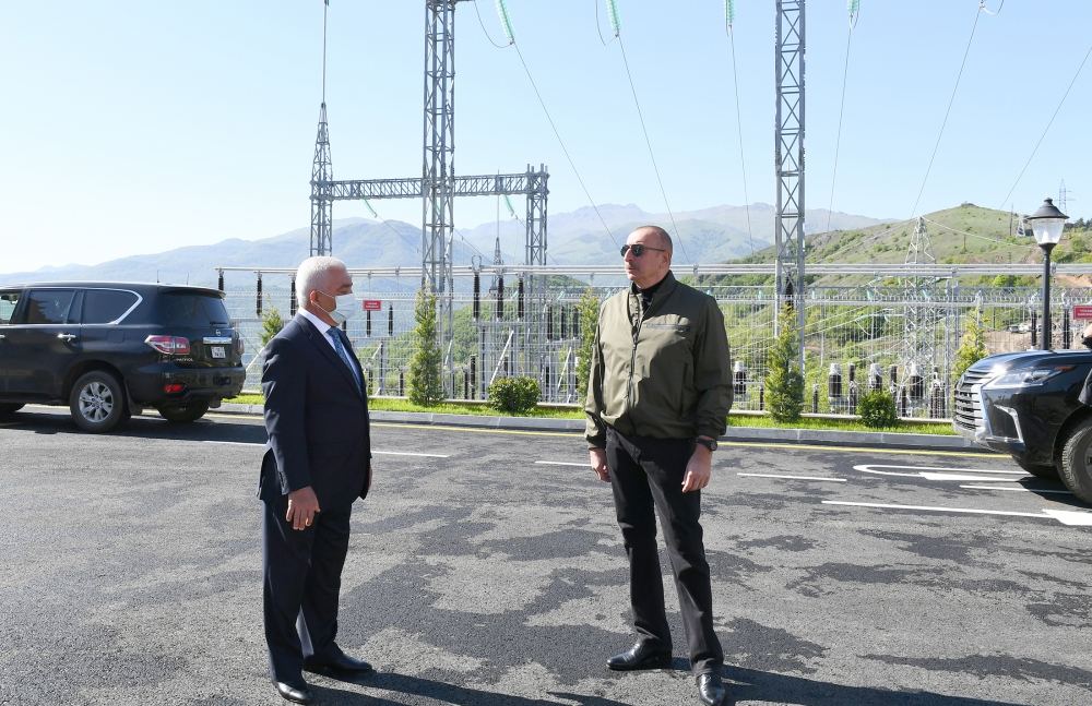 Prezident İlham Əliyev və birinci xanım Mehriban Əliyeva “Şuşa” yarımstansiyasının açılışında iştirak ediblər (FOTO/VİDEO) (YENİLƏNİB)