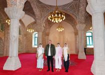Prezident İlham Əliyev Şuşada Yuxarı Gövhərağa məscidində olub (YENİLƏNİB) (FOTO/VİDEO)