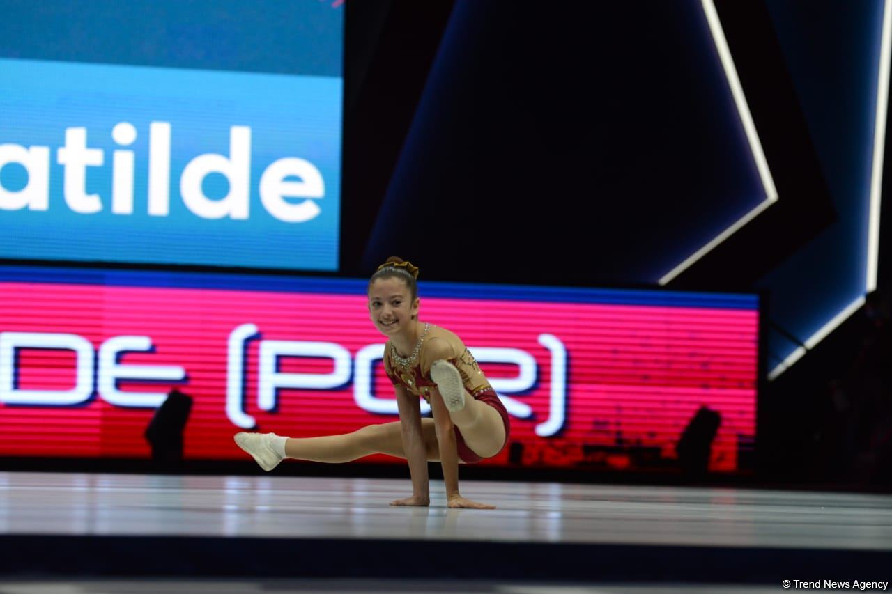 Bakıda aerobika gimnastikası üzrə Dünya Yaş Qrupları Yarışlarının ikinci günü başlayıb (FOTO)