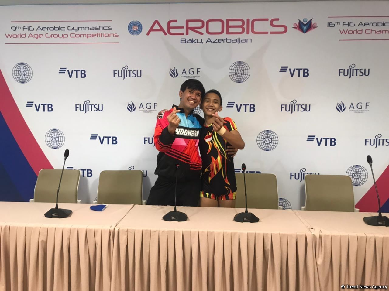 Bakıda aerobika gimnastikası üzrə Dünya Yaş Qrupları Yarışları çox gözəl təşkil olunub - İndoneziyalı gimnast