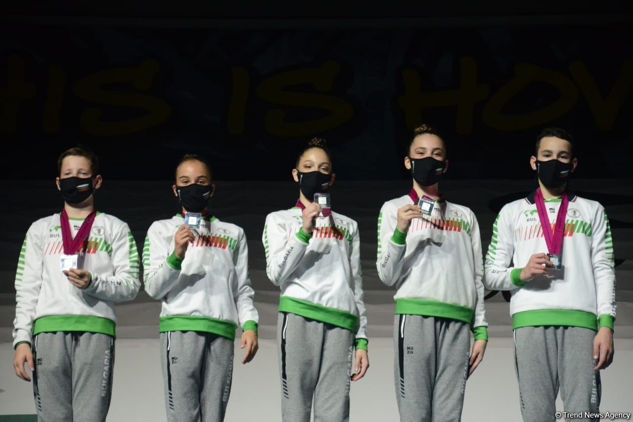 Aerobika gimnastikası üzrə Dünya Yaş Qrupları Yarışlarında qrup hərəkətlərdə və aerodans proqramında qaliblər mükafatlandırılıb (FOTO)