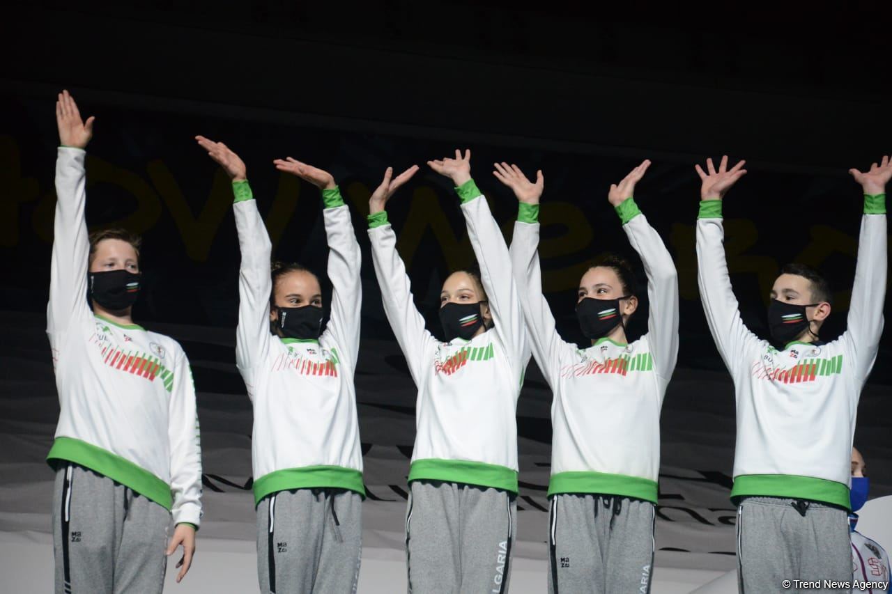 Aerobika gimnastikası üzrə Dünya Yaş Qrupları Yarışlarında qrup hərəkətlərdə və aerodans proqramında qaliblər mükafatlandırılıb (FOTO)